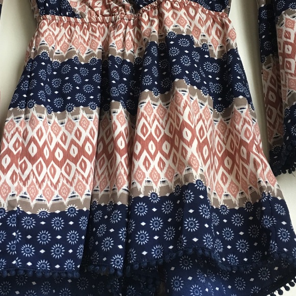 ILLA ILLA Printed Bell Sleeve Open Back Romper - Picture 6 of 7